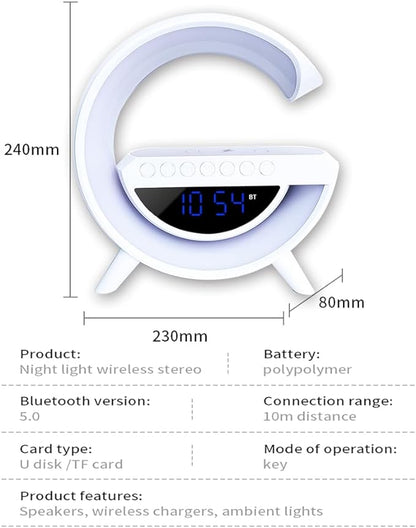Sveglia ricarica Wireless RGB con Cassa Musica