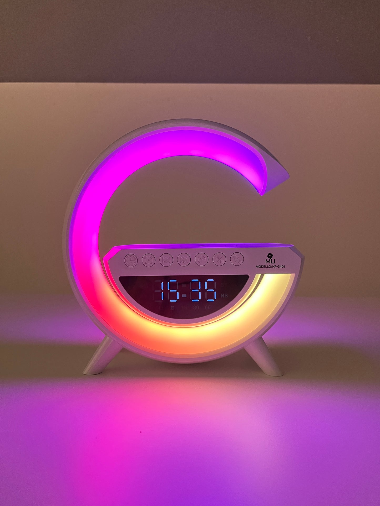 Sveglia ricarica Wireless RGB con Cassa Musica